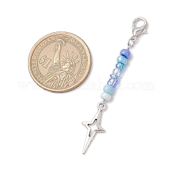 6Pcs Star Moon Sun Zinc Alloy Pendant Decorations&nbsp;HJEW-JM03159-03