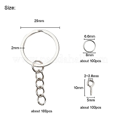 300Pcs 3 Style DIY 25mm Keychain Clasps Set&nbsp;DIY-YW0002-05P