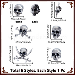 6Pcs 6 Styles Alloy Lapel Pin Backs for Backpack Clothes&nbsp;JEWB-UN0002-70