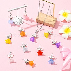 80Pcs 8 Colors Acrylic & Alloy Pendants&nbsp;PALLOY-CJ00170