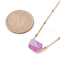 5Pcs 5 Colors Dyed Natural Quartz Polygon Pendant Necklaces&nbsp;NJEW-JN04491-S