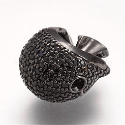 Brass Micro Pave Cubic Zirconia Beads&nbsp;ZIRC-G096-37B