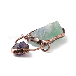 Raw Rough Natural Green Aventurine & Amethyst Big Pendants&nbsp;G-I324-03R-01