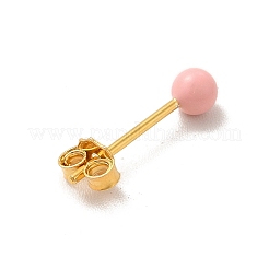 Enamel Round Ball Stud Earrings&nbsp;EJEW-C020-01G-06