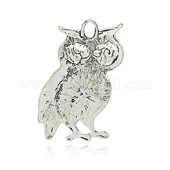 Antique Silver Tone Alloy Synthetic Turquoise Bird Pendants&nbsp;PALLOY-J442-01AS