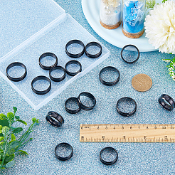 24Pcs 6 Size 201 Stainless Steel Grooved Finger Ring Settings&nbsp;RJEW-SC0001-06