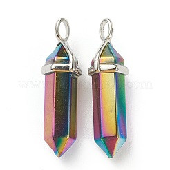 Electroplate Non-Magnetic Synthetic Hematite Pointed Pendants&nbsp;G-M378-01P-B01