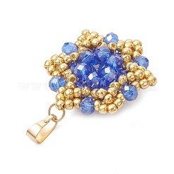 Pearl Luster Plated Glass Pendants&nbsp;PALLOY-MZ01312-02