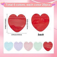 100Pcs 5 Colors Heart Jewelry Zip Top Bag&nbsp;FIND-SP0003-87