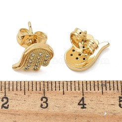 Brass Micro Pave Clear Cubic Zirconia Stud Earrings&nbsp;EJEW-D305-16G
