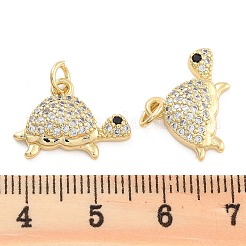 Brass Pave Clear Cubic Zirconia Pendants&nbsp;KK-U009-12C-G