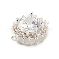 925 Sterling Silver Clear Cubic Zirconia Connector Charms&nbsp;STER-U009-02S