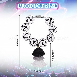Football Wood Beads Pendant Decoration&nbsp;HJEW-SW00116
