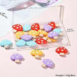 20Pcs 4 Colors Mushroom Food Grade Eco-Friendly Silicone Focal Beads&nbsp;SIL-CJ0001-63