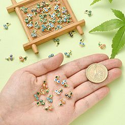 50Pcs Brass Enamel Connector Charms&nbsp;KK-CJ0001-83