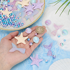 320Pcs 3 Styles Rainbow Acrylic Imitation Pearl Beads&nbsp;OACR-SP0002-30