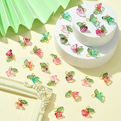 50Pcs 5 Colors Glass Charms&nbsp;FIND-CJ0001-15