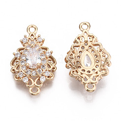 Brass Micro Pave Cubic Zirconia Links Connectors&nbsp;KK-R111-011-B01