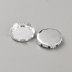 Brass Tray Settings for Cabochons&nbsp;KK-WH0030-14S