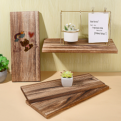 Rectangle Fortune Paulownia Wood Wall Shelf&nbsp;AJEW-WH0709-184B