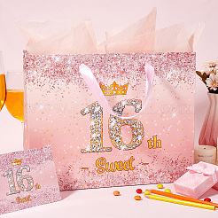 Sixteenth Birthday Paper Tote Bags with Handles&nbsp;CARB-SP0001-02