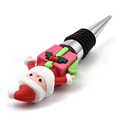 Christmas Theme Aluminium Alloy & PVC Wine Bottle Stoppers&nbsp;FIND-Q091-01E