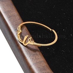 304 Stainless Steel Cuff Rings for Women&nbsp;RJEW-D285-01G-V