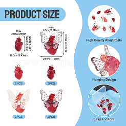 8Pcs 4 Styles Transparent Resin Pendants&nbsp;RESI-TA0005-10