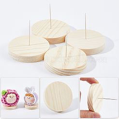 8Pcs Wood Crochet Doll Base Display Rack with Iron Pin&nbsp;FIND-GF0006-55A