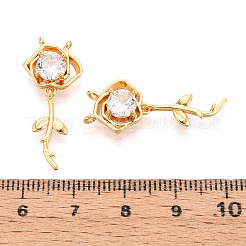 Brass Micro Pave Cubic Zirconia Pendants&nbsp;KK-N263-03G