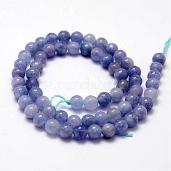 Natural White Jade Imitation Aquamarine Beads Strands&nbsp;G-F364-15-6mm