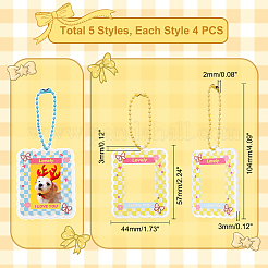 20Pcs 5 Style Acrylic Photocard Sleeve Keychain&nbsp;DIY-PH0008-09