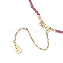 2.5MM Faceted Round Natural Tourmaline & Fluorite & Garnet & Obsidian & Lapis Lazuli Beaded Lariat Necklaces&nbsp;NJEW-JN05874