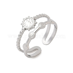 304 Stainless Steel Open Cuff Rings for Women&nbsp;RJEW-A079-07B-P