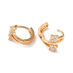 Brass Hoop Earrings with Clear Glass&nbsp;EJEW-K256-44KCG