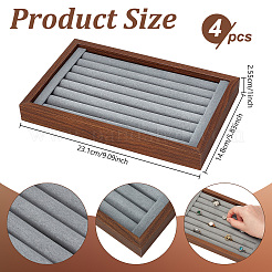 4Pcs Wood Finger Ring Organizer Display Trays&nbsp;ODIS-WA0001-32