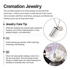1Pc Openable Column 304 Stainless Steel Memorial Urn Ashes Pendant Necklace Set&nbsp;NJEW-TA0001-18