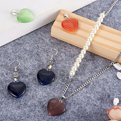 20Pcs 10 Colors Cat Eye Pendants&nbsp;G-CW0001-10