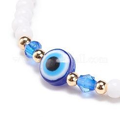 Resin Evil Eye & Acrylic Beaded Stretch Bracelet for Women&nbsp;BJEW-JB08609