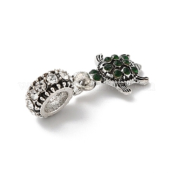 Alloy Clear & Emerald Rhinestone European Dangle Charms&nbsp;MPDL-R050-01AS-02