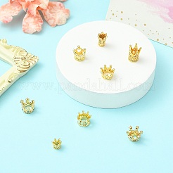8Pcs 8 Styles Brass Micro Pave Cubic Zirconia European Beads&nbsp;KK-CJ0004-04