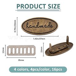 16Pcs 4 Colors Iron Decorative Buckles&nbsp;IFIN-FH0001-93
