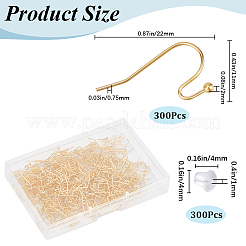 300Pcs Brass Earring Hooks&nbsp;KK-SP0001-35G