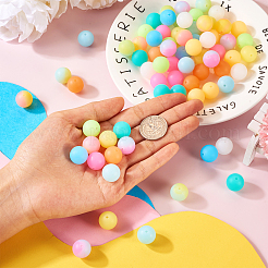 72Pcs 12 Colors Luminous Round Food Grade Silicone Focal Beads&nbsp;SIL-TA0001-37