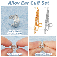 2 Sets 2 Colors Alloy Cuff Earrings Set&nbsp;EJEW-FI0001-57