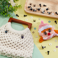 20Pcs 5 Colors Glitter Plastic Doll Craft Eyes with Eyelashes&nbsp;AJEW-PH0011-77