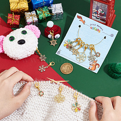 Christmas Theme Snowflake Stitch Markers&nbsp;HJEW-AB00184