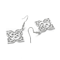 Non-Tarnish 304 Stainless Steel Yoga Theme Asymmetrical Earrings&nbsp;EJEW-P222-08P