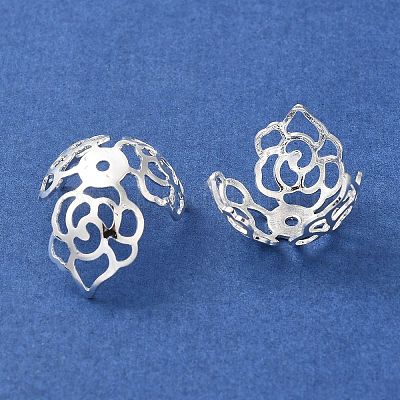 Rack Plating Brass Flower Bead Caps&nbsp;KK-K381-03S-1
