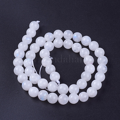 Natural Rainbow Moonstone Beads Strands&nbsp;G-G970-37-8mm-1